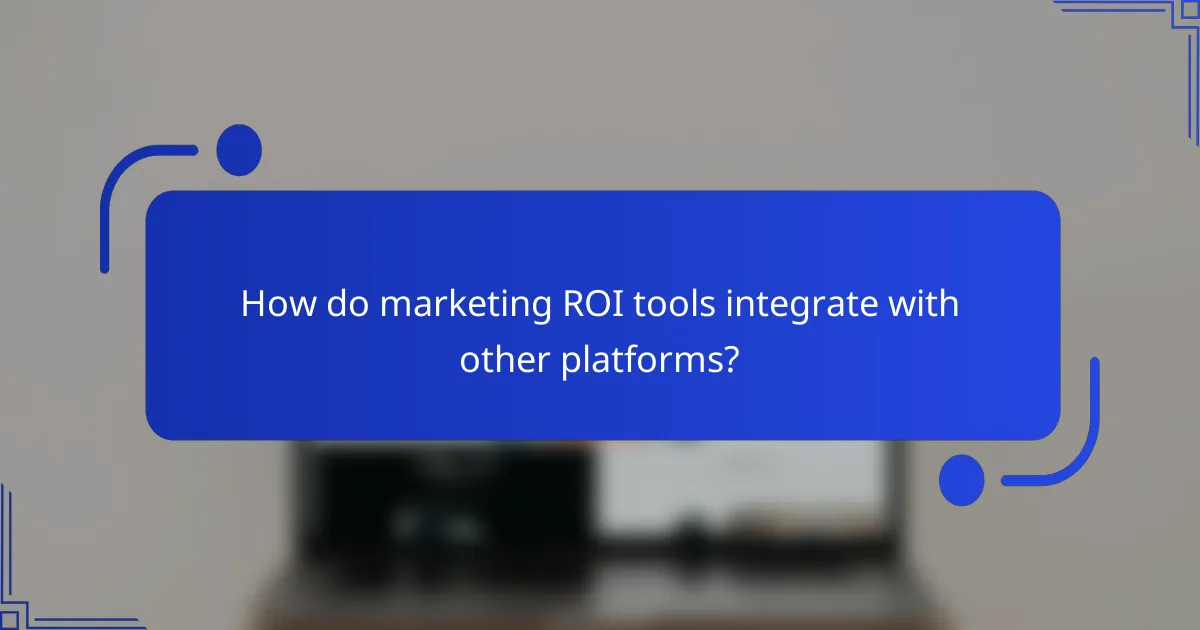 How do marketing ROI tools integrate with other platforms?