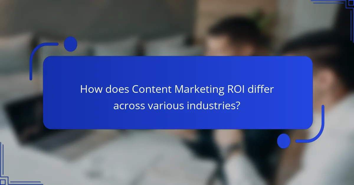 How does Content Marketing ROI differ across various industries?