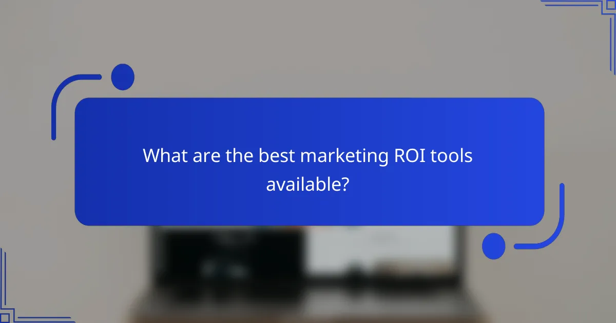 What are the best marketing ROI tools available?