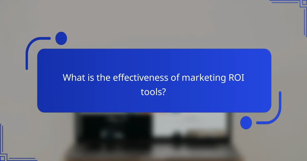 What is the effectiveness of marketing ROI tools?
